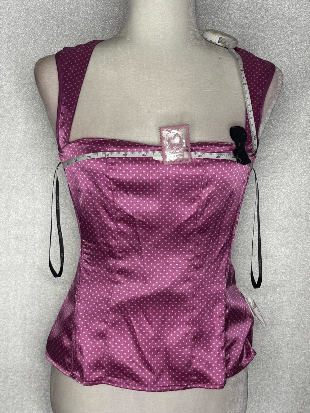 bebe Purple Satin Corset Top - Picture 6 of 11